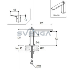 Ritmonio Haptic PR43AU202 praustuvo maišytuvas su betonine rankenėle