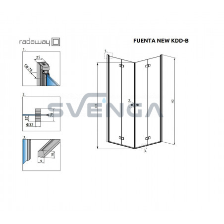 Radaway Fuenta New KDD B kvadratinė dušo kabina