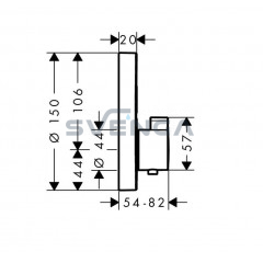 Hansgrohe ShowerSelect S 15743 potinkinis termostatinis dušo maišytuvas, 2-iejų funkcijų