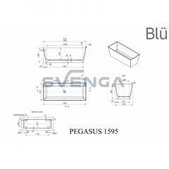 Blu Pegasus Mini 1595x655mm lieto akmens vonia