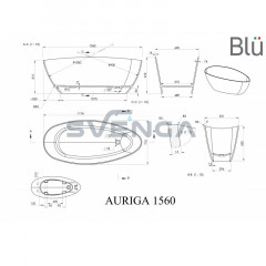 Blu Auriga Mini 1560x710mm lieto akmens vonia