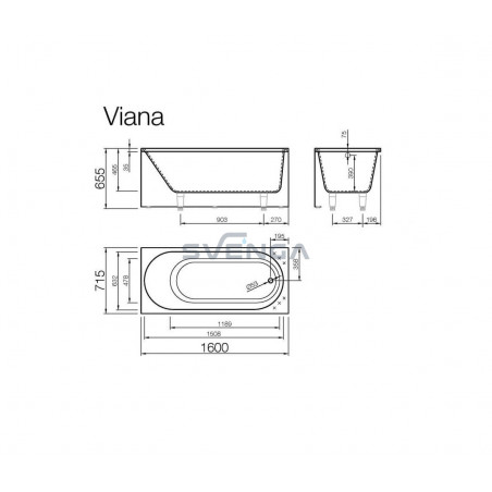 Vispool Viana 1600x715 mm lieto akmens vonia