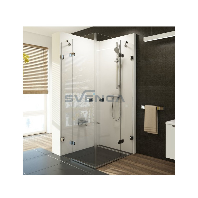 Ravak Brilliant BSRV4 kvadratinė dušo kabina su kampiniu įėjimu.