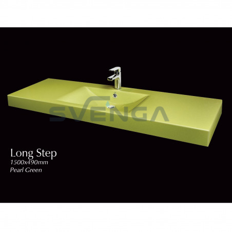 PAA Long Step akmens masės pakabinamas praustuvas 1500x490 mm