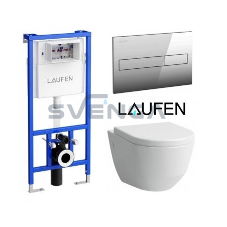 Laufen LIS CW1 potinkinis rėmas su pakabinamu klozetu Laufen Pro New ir lėtaeigiu dangčiu