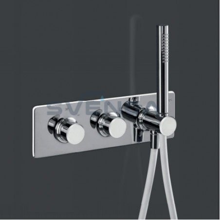 Alpi Fred FD93L163D termostatinis potinkinis dušo maišytuvas su baltais dekoratyviniais dangteliais