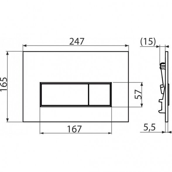 AlcaPlast M578 vandens nuleidimo mygtukas juodas matinis 1