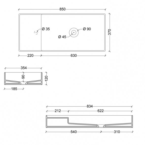 Alice Ceramica Hide 850x370 pastatomas praustuvas baltas 3