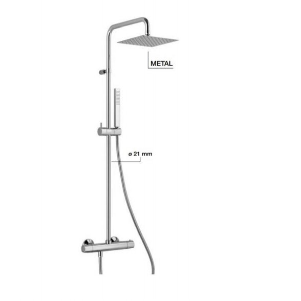 Alpi Joy JO97SM2151CR termostatinė dušo sistema su plona 20 cm dušo galva