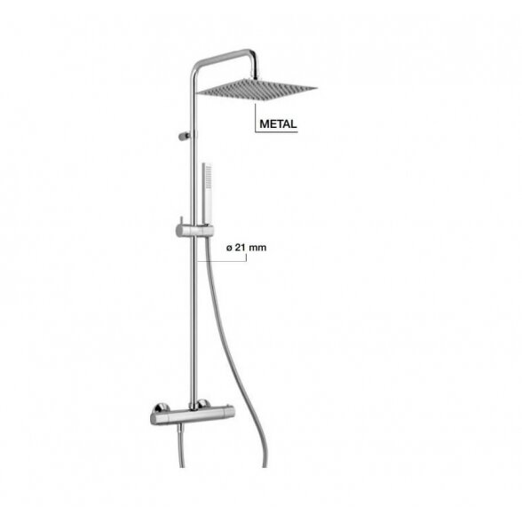 Alpi Sport Plus SPL96SM2151 termostatinė dušo sistema su plona 25 cm dušo galva