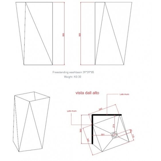 Art Ceram Sharp laisvai pastatomas praustuvas 4