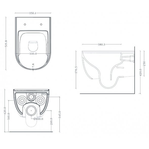 ARTCeram The One rimless pakabinamas klozetas 11