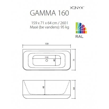 Balteco Gamma 160 lieto akmens vonia 10