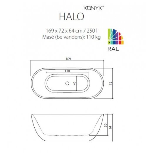 Balteco Halo lieto akmens vonia 4