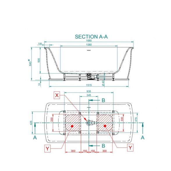 Balteco Epoque lieto akmens laisvai pastatoma vonia 4