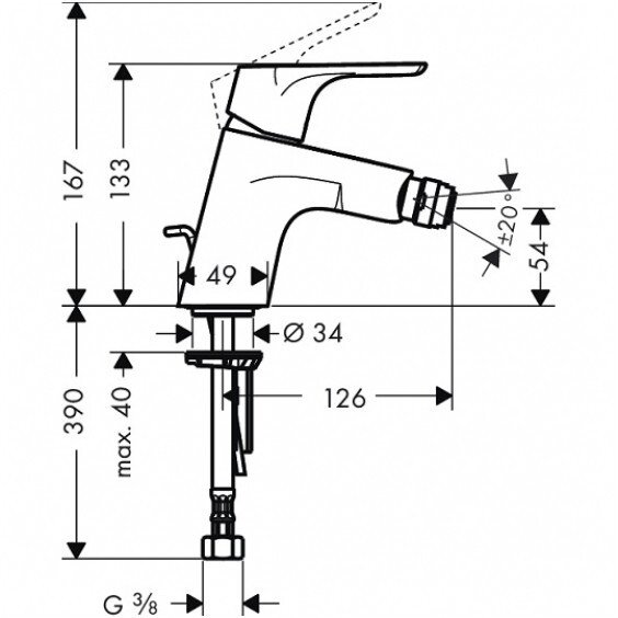 Bidė maišytuvas Hansgrohe Focus E2 1