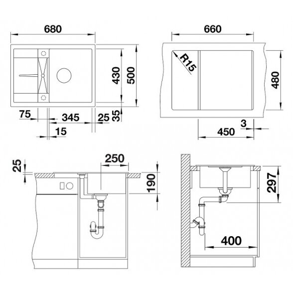 Blanco METRA 45 S Compact akmens masės plautuvė 5