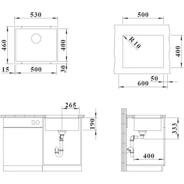 Blanco Rotan 500-U akmens masės plautuvė 10