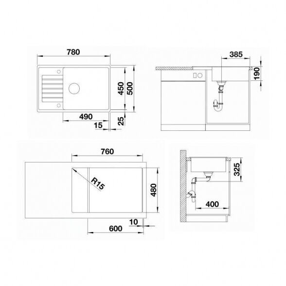 Blanco ZIA XL 6 S Compact akmens masės plautuvė 9