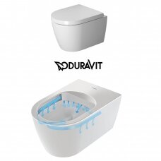 Duravit Me by Starck Compact pakabinamas klozetas su Rimless (berėmis) ir lėtaeigiu dangčiu