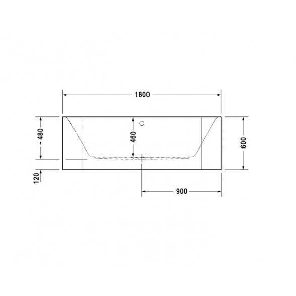 Duravit Happy D.2 akrilinė glaudžiama prie sienos vonia 1800x800 mm 4