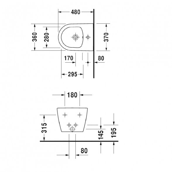 Duravit Me by Starck Compact pakabinama bide 2