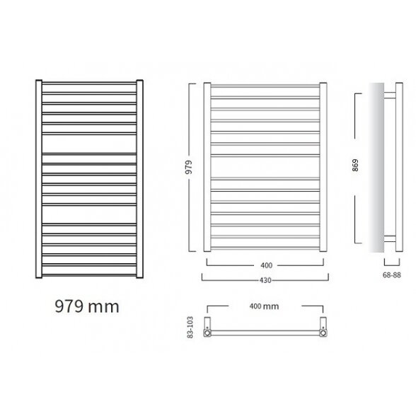 Elektrinis rankšluosčių džiovintuvas Instal Projekt Piko 98x43cm 9