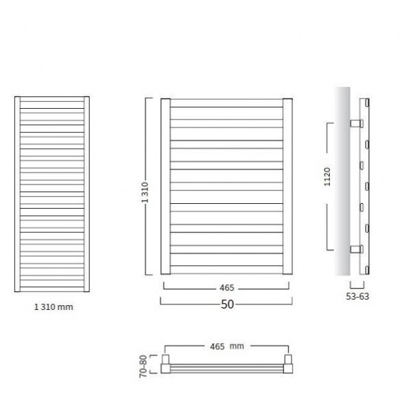 Elektrinis rankšluosčių džiovintuvas Instal Projekt Poppy 131x50cm 9