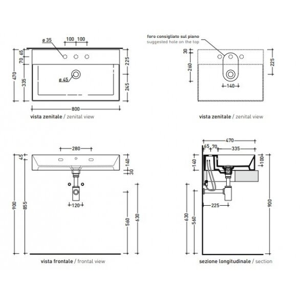 Flaminia AppLight praustuvas 80x47cm 4