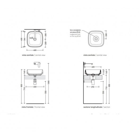 Flaminia Flag 50x36xH14 pastatomas ant stalviršio praustuvas 2