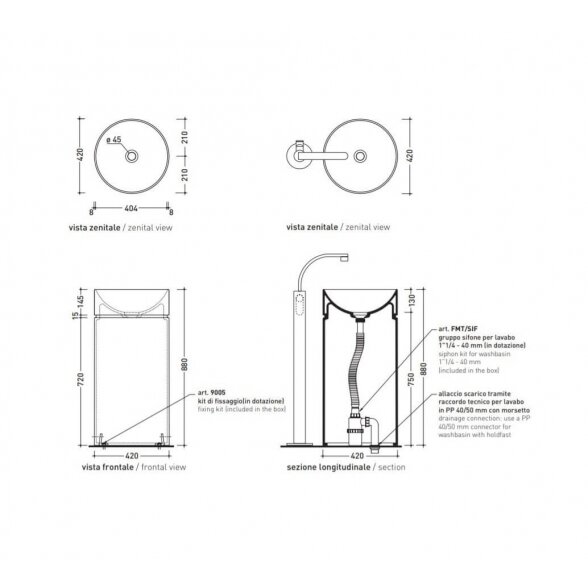 Flaminia Monotwin Slim 42x42xH90 laisvai pastatomas praustuvas 3