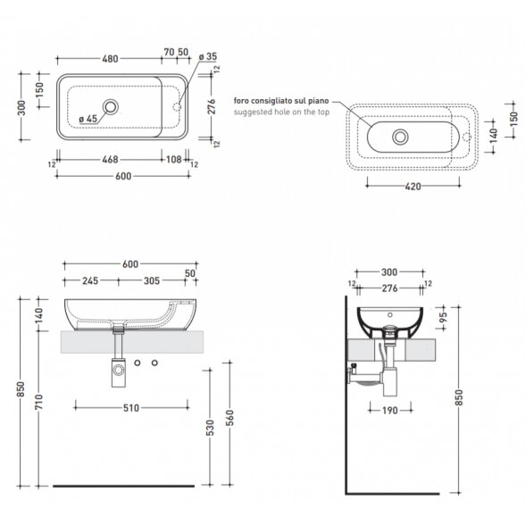 Flaminia Pass 600x300xH140 pastatomas praustuvas 1