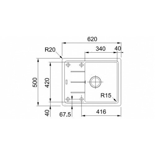 Franke Basis BFG 611-62 akmens masės plautuvė 1