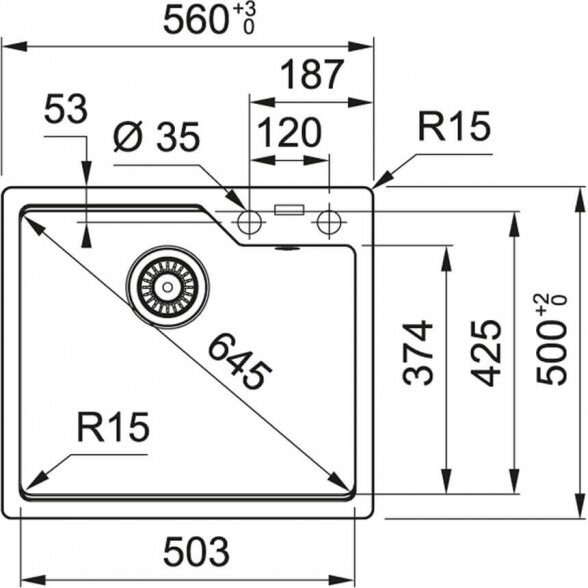 Franke Urban UBG 610-56 akmens masės plautuvė 6