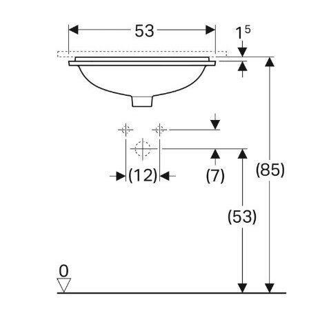 Geberit VariForm 53x44 iš apačios montuojamas praustuvas 3