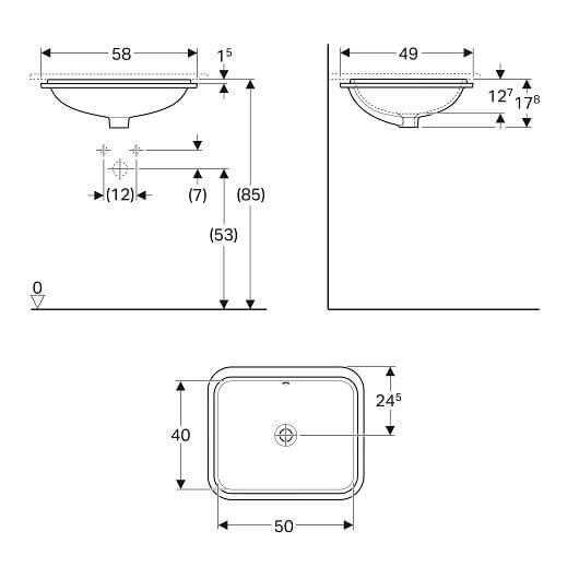 Geberit VariForm 58x49 iš apačios montuojamas praustuvas 1