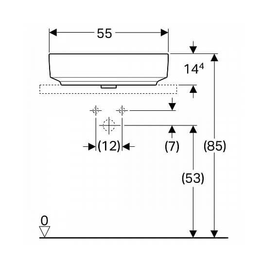 Geberit VariForm 55x40 pastatomas ant stalviršio praustuvas, ovalus 2