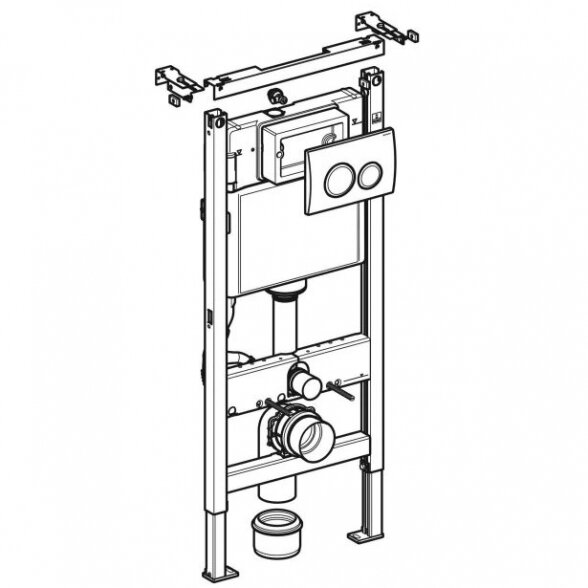 Geberit Duofix Basic potinkinis klozeto rėmas su tvirtinimais ir chromo mygtuku 3