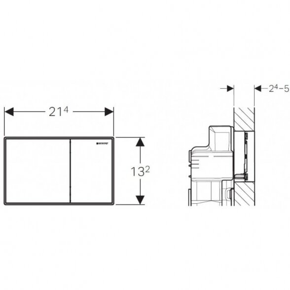 Geberit Sigma60 vandens nuleidimo mygtukas 3