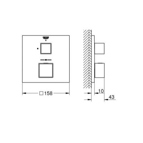 Grohe Grohtherm Cube potinkinis termostatinis dušo komplektas 2