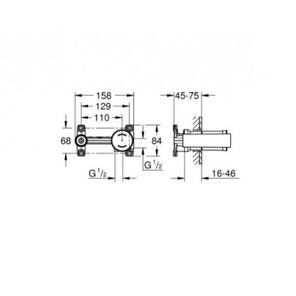 Grohe Essence New praustuvo maišytuvas iš sienos su potinkine dalimi,snapas 23cm 4