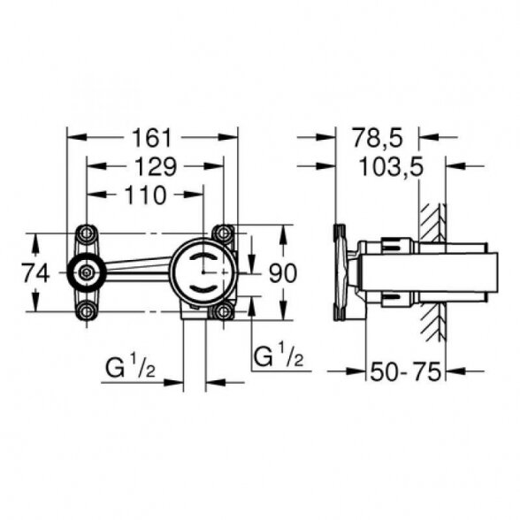 Grohe Eurodisc Joy sieninis praustuvo maišytuvas 226mm ilgio snapas su potinkine dalimi 5