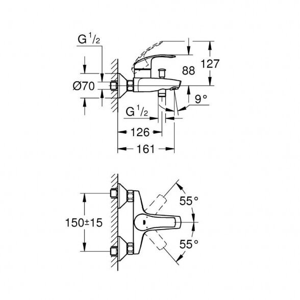 Grohe Eurosmart vonios maišytuvas 1