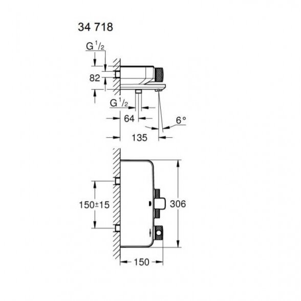 Grohe Grohtherm Smartcontrol 34718000 termostatinis dušo/vonios maišytuvas 1