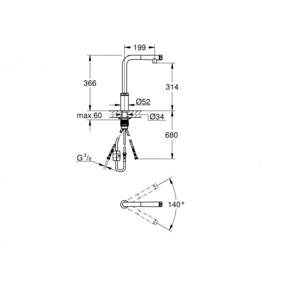 Grohe Minta SmartControl 31613000 virtuvinis maišytuvas 2