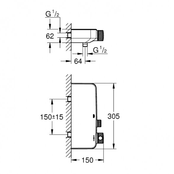 Grohe SmartControl 34719000 termostatinis dušo maišytuvas 3