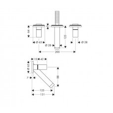 Hansgrohe Axor Starck 125 mm praustuvo maišytuvas iš sienos