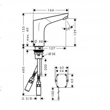 Hansgrohe Focus bekontaktis praustuvo maišytuvas, 6V