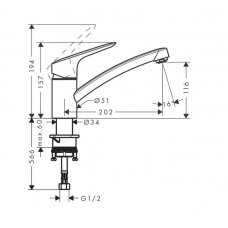 Hansgrohe Logis M31 71830000 virtuvinis maišytuvas