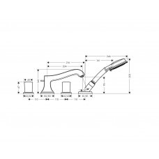 Hansgrohe Metropol Classic į vonios kraštą montuojamas maišytuvas